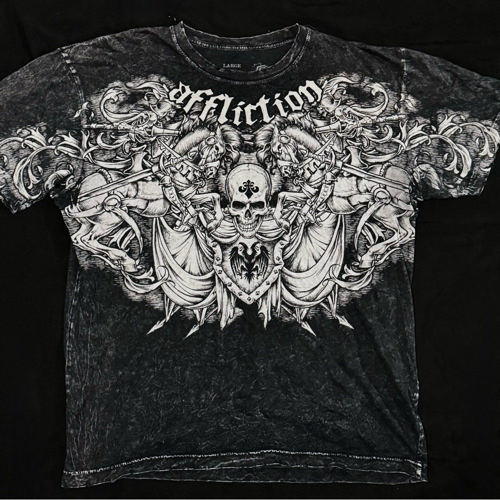 Affliction Men's Charcoal Graphic Tee